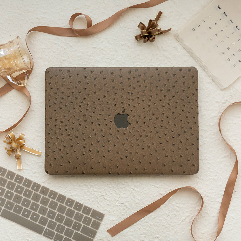 Leather Series Light Brown Camel Texture Mac Case