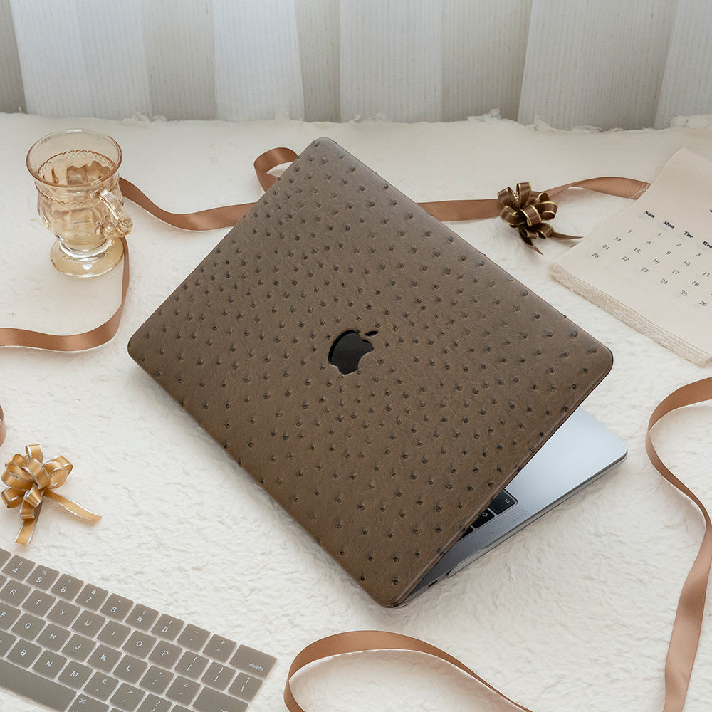 Leather Series Light Brown Camel Texture Mac Case