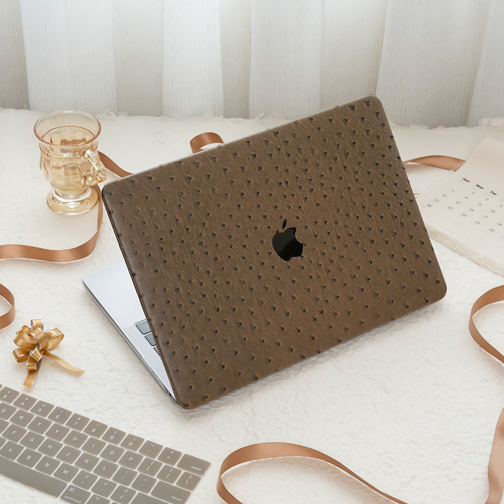 Leather Series Light Brown Camel Texture Mac Case