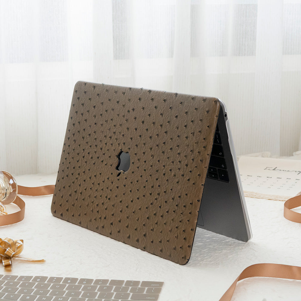 Leather Series Light Brown Camel Texture Mac Case