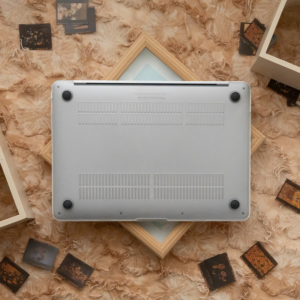Leather Series White Pink Camel Texture Mac Case