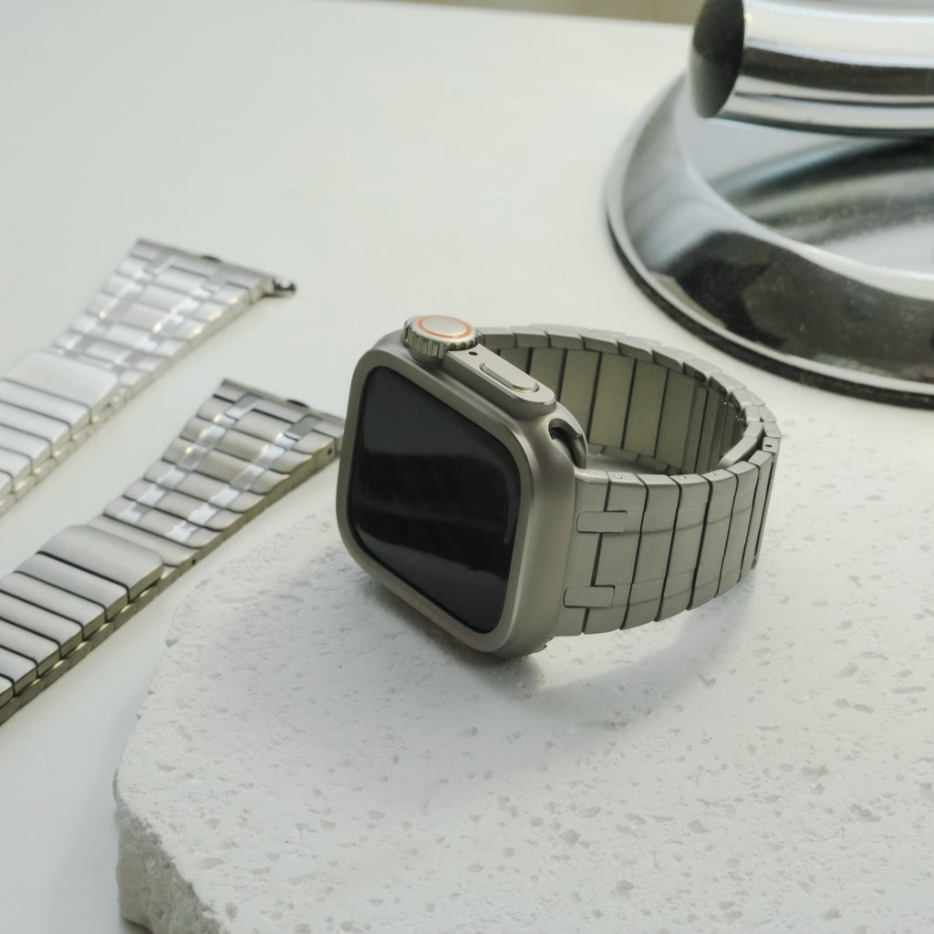 Engraved Magnetic Closure Premium Metal Apple Watch Band
