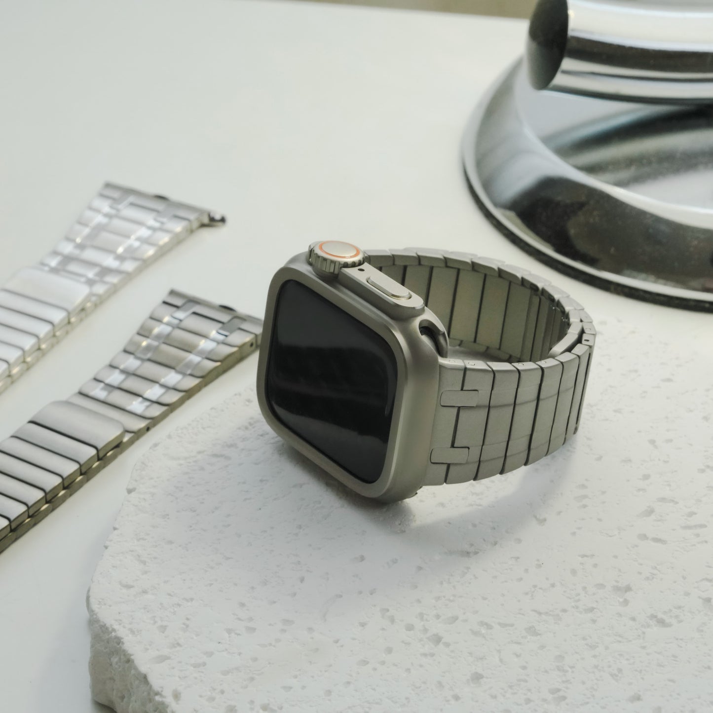 Engraved Magnetic Closure Premium Metal Apple Watch Band