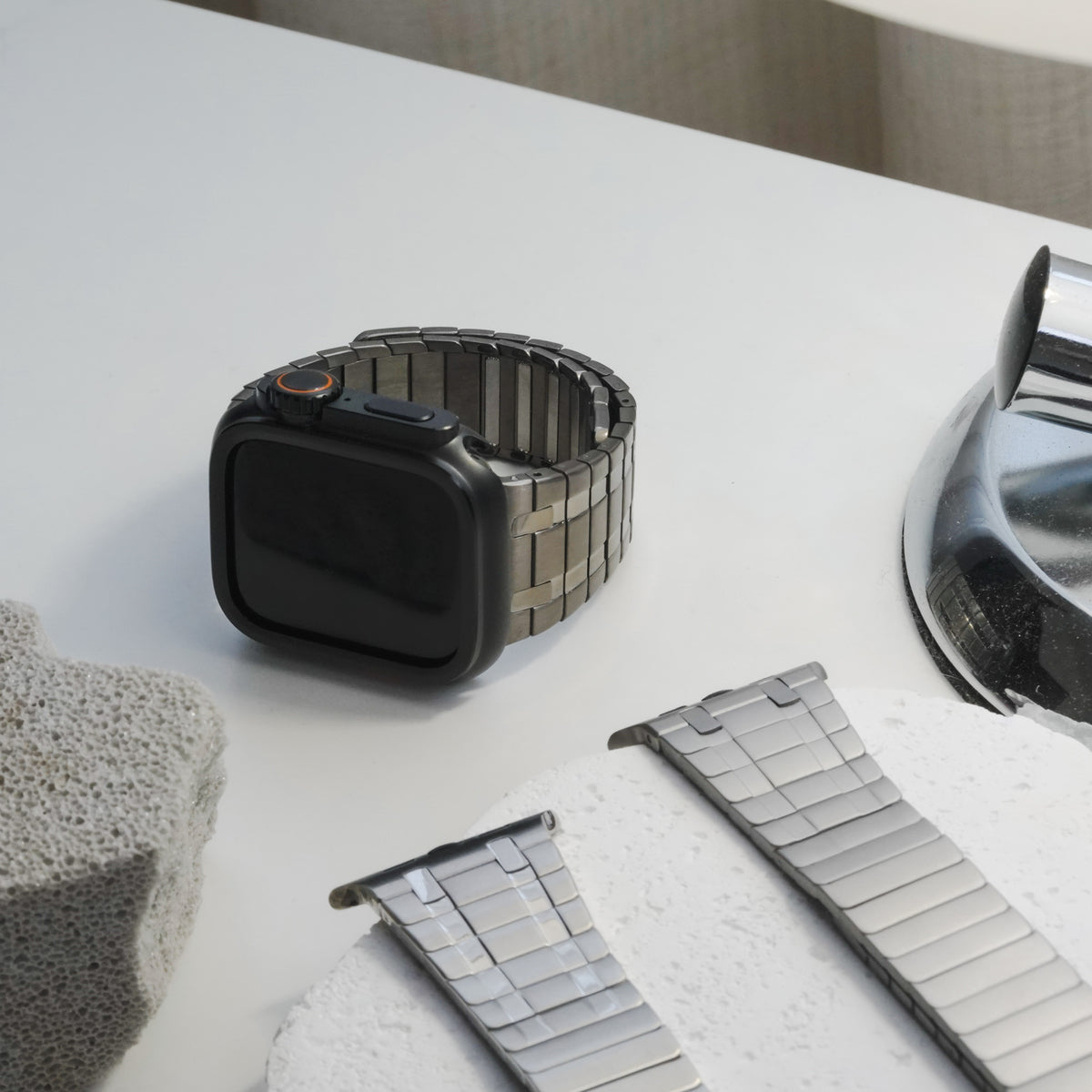 Engraved Magnetic Closure Premium Metal Apple Watch Band