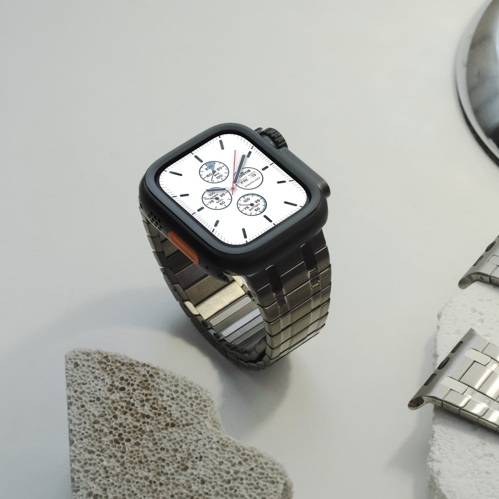 Engraved Magnetic Closure Premium Metal Apple Watch Band