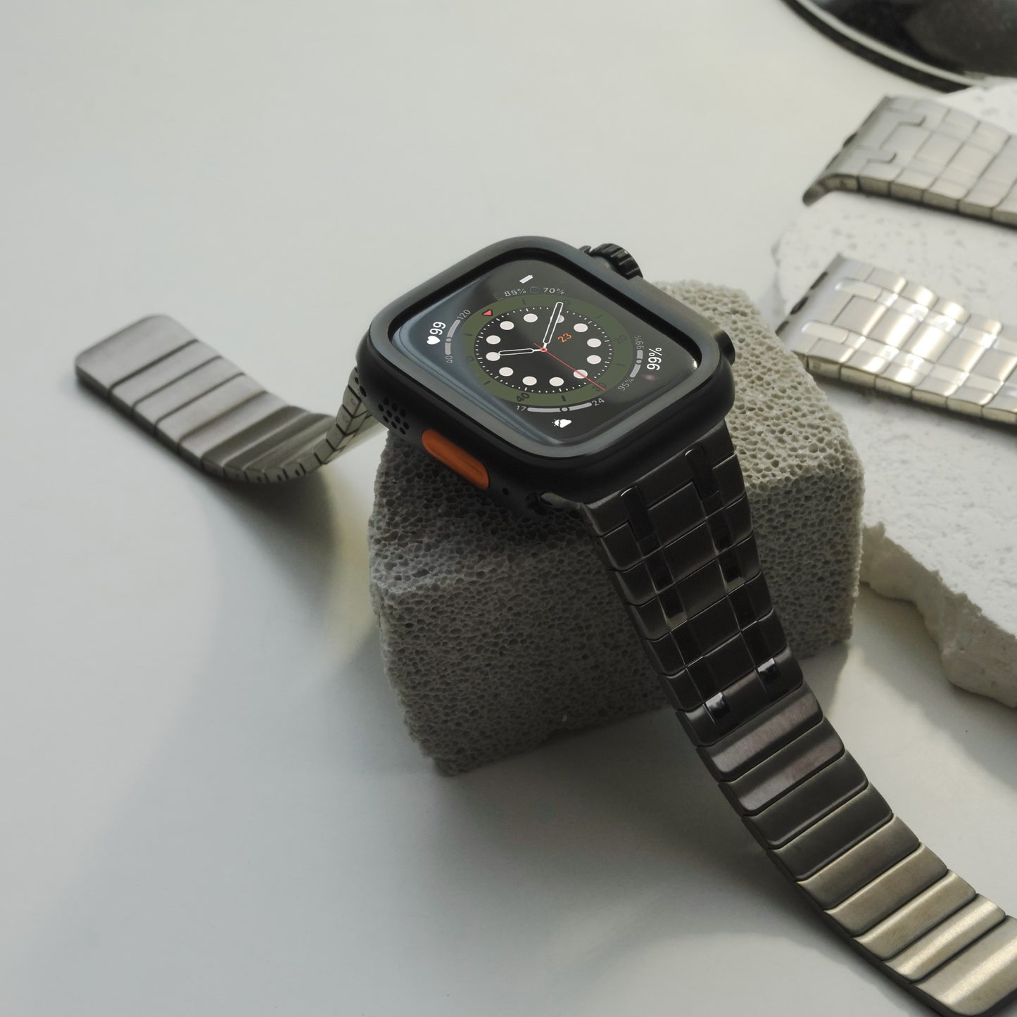 Engraved Magnetic Closure Premium Metal Apple Watch Band