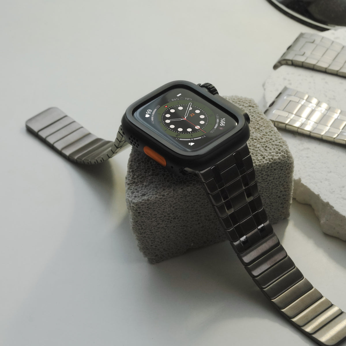 Engraved Magnetic Closure Premium Metal Apple Watch Band