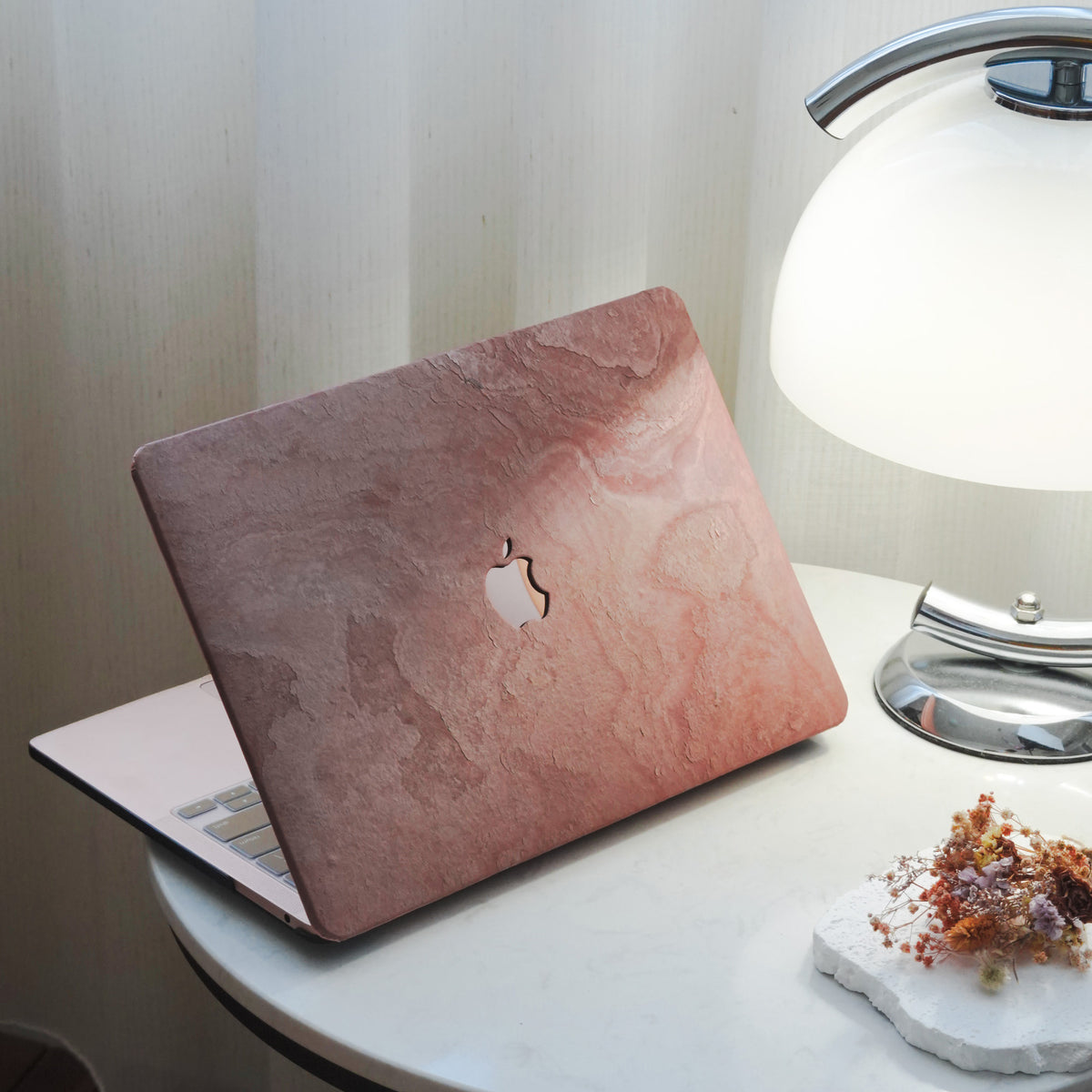 Marble ♾ Pink Textured elegance for your Mac case