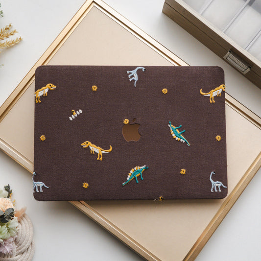 Embroidery Series ♾ Dinosaur Collection Textured Stitching MacBook Case