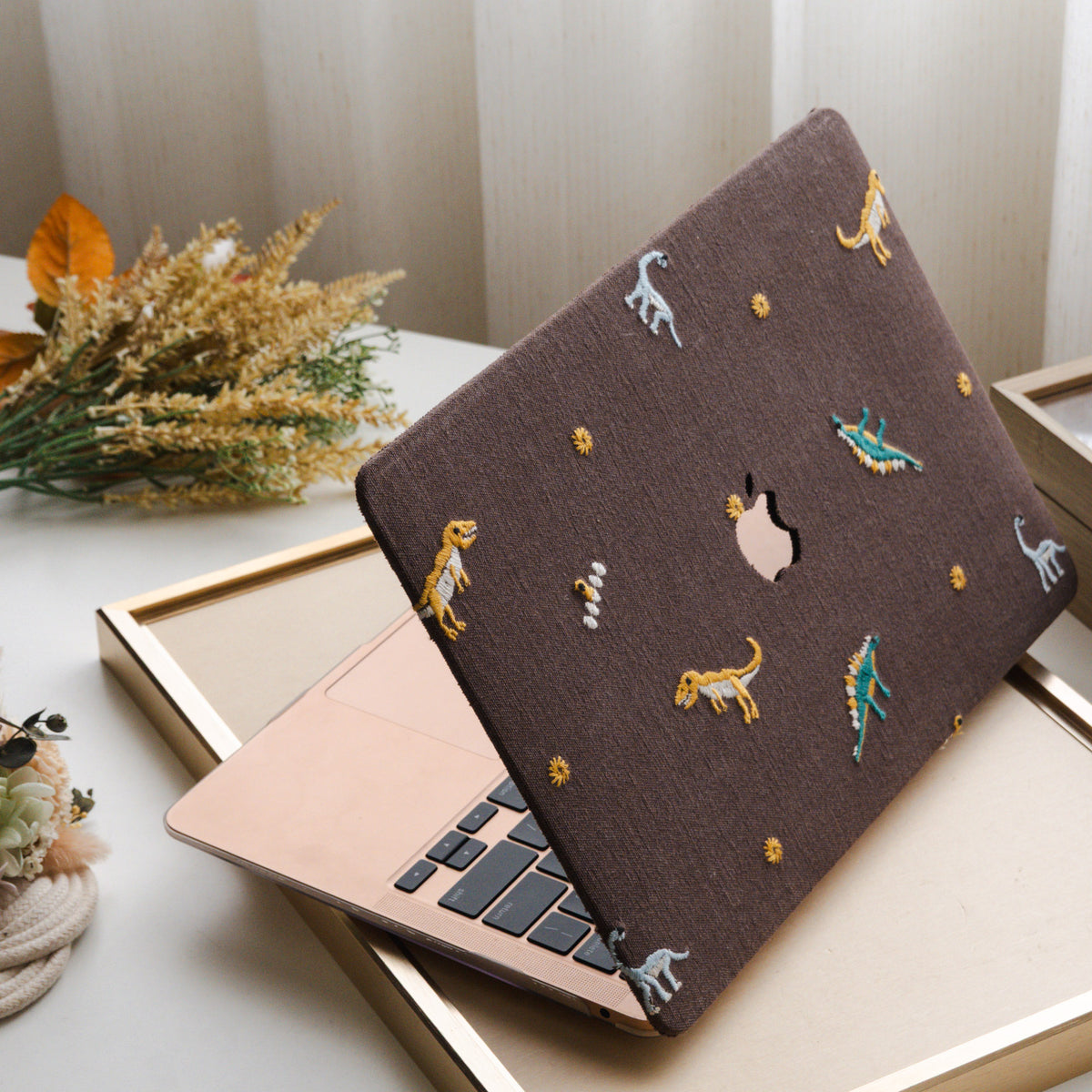 Embroidery Series ♾ Dinosaur Collection Textured Stitching MacBook Case
