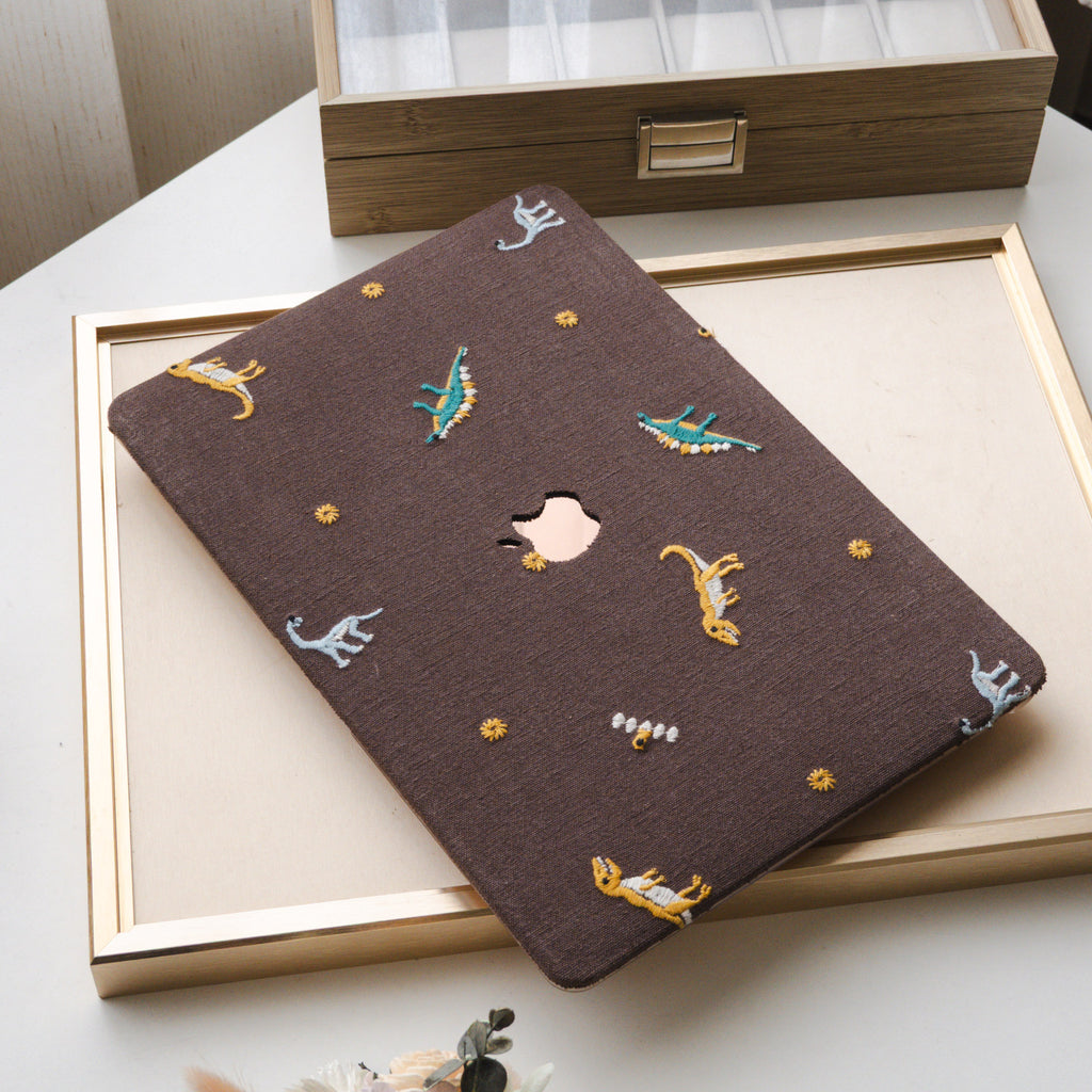 Embroidery Series ♾ Dinosaur Collection Textured Stitching MacBook Case