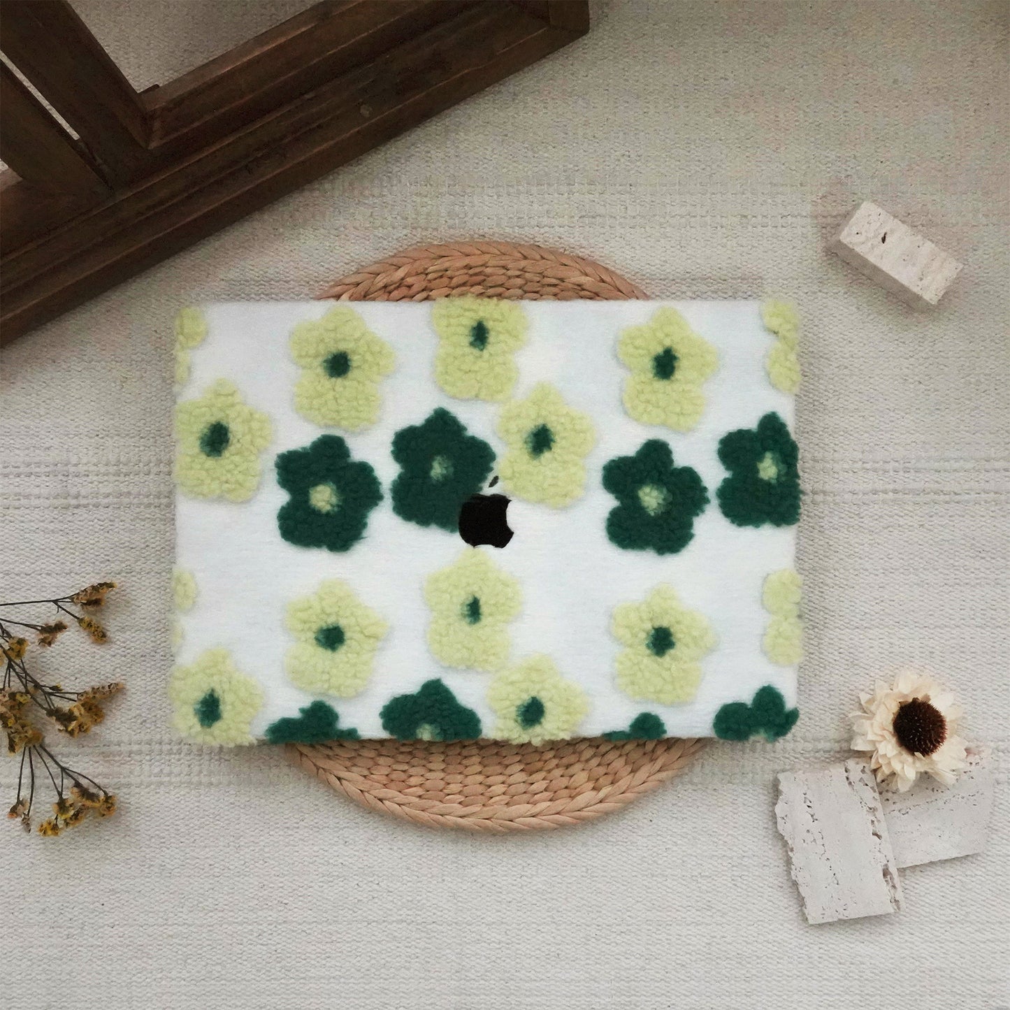 Plush Series ♾ Fuzzy Green Cotton Mac Case