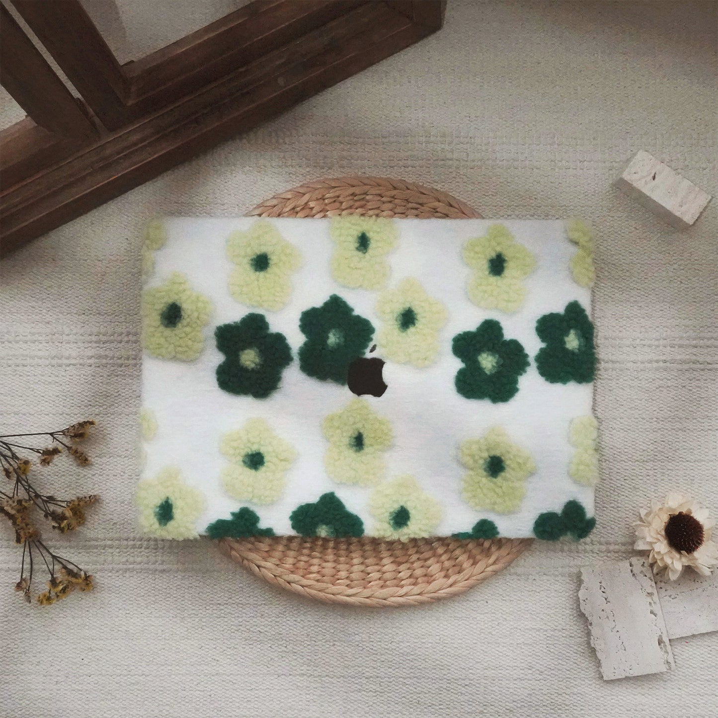 Plush Series ♾ Fuzzy Green Cotton Mac Case