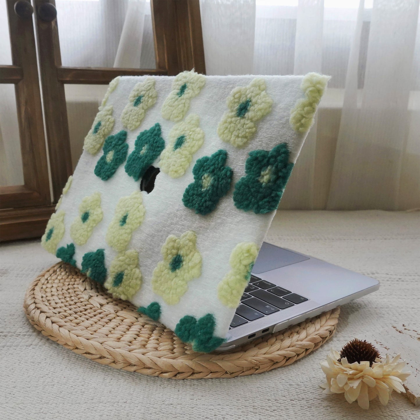 Plush Series ♾ Fuzzy Green Cotton Mac Case