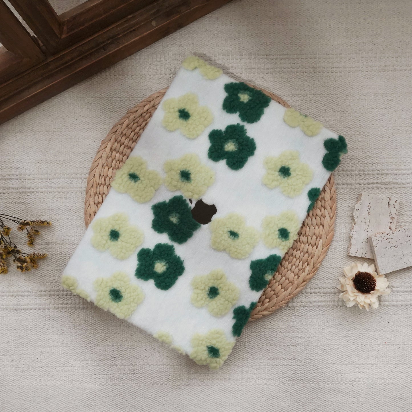 Plush Series ♾ Fuzzy Green Cotton Mac Case