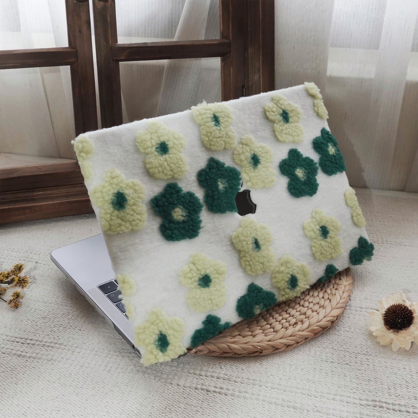 Plush Series ♾ Fuzzy Green Cotton Mac Case