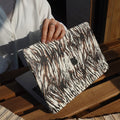 Leather Series ♾ White-based Tiger Print Mac Case