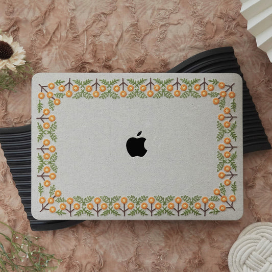 This is us Sunny Blossom Path ♾ Textured Stitching Ivory Mac Case