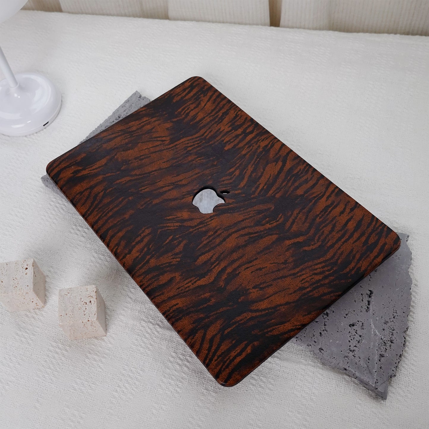 Leather Series ♾ Dark Brown Tiger Print Mac Case