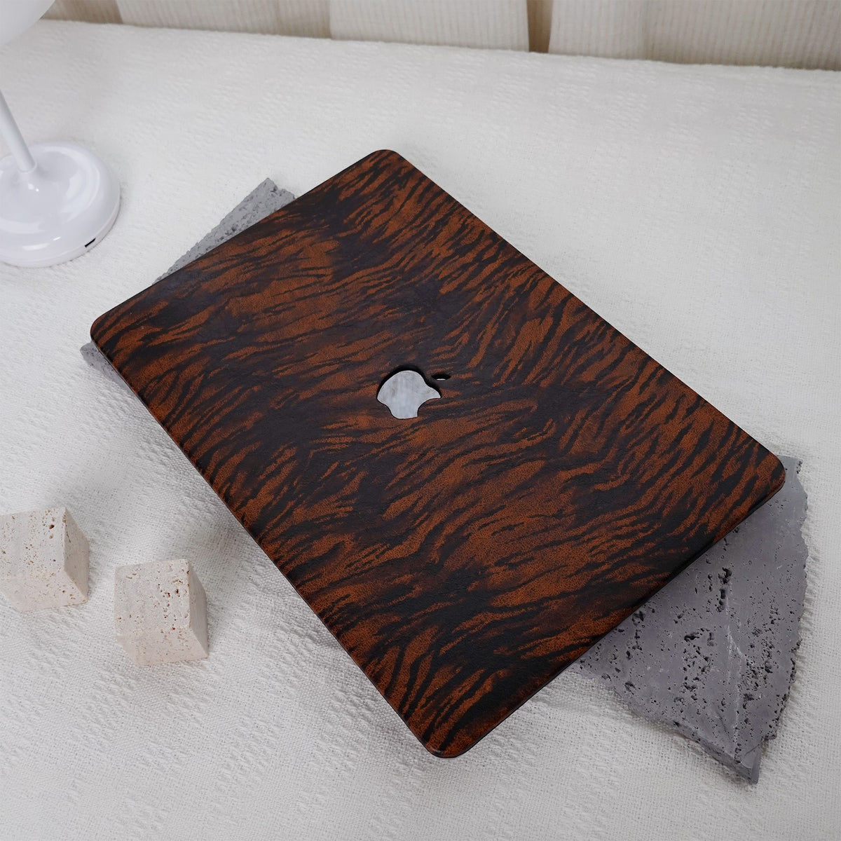 Leather Series ♾ Dark Brown Tiger Print Mac Case