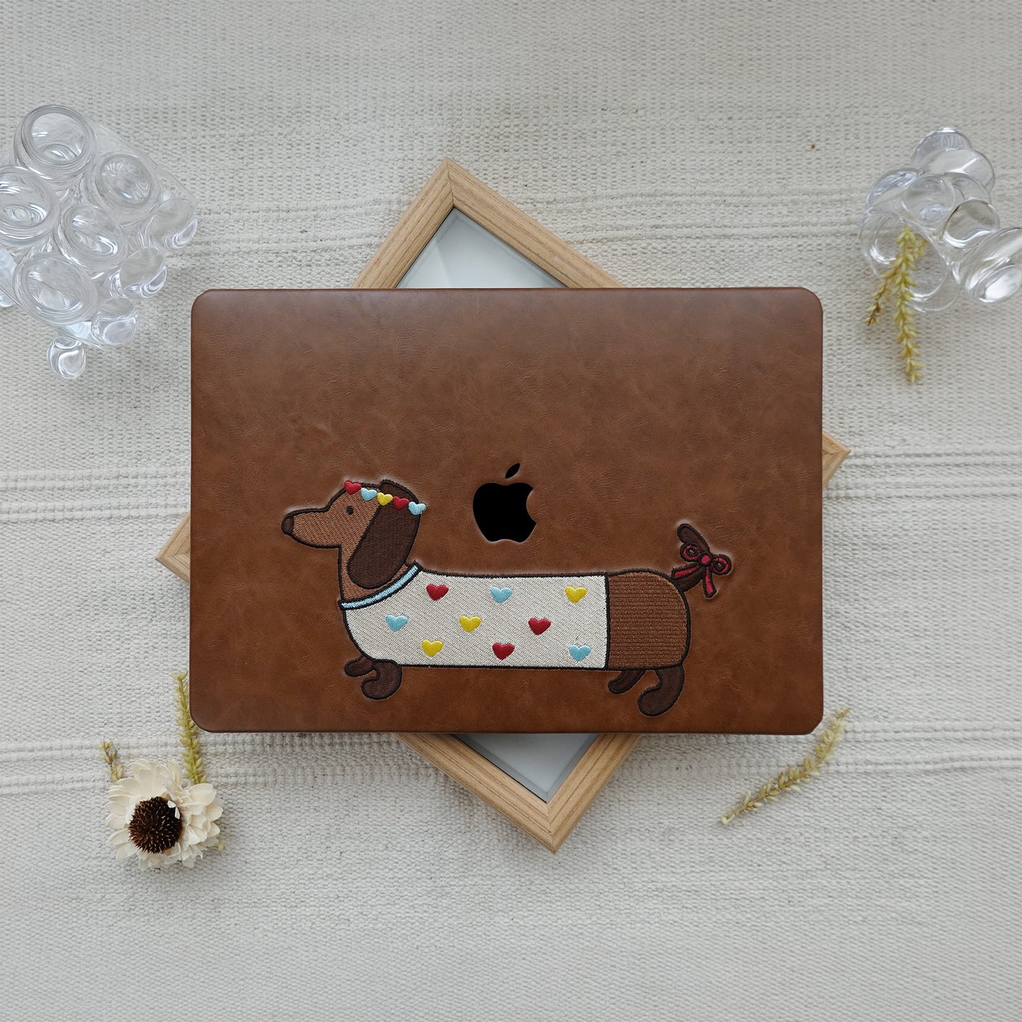 This is us Embroidery Series ♾ Lovely Hearts Dachshund Mac Case