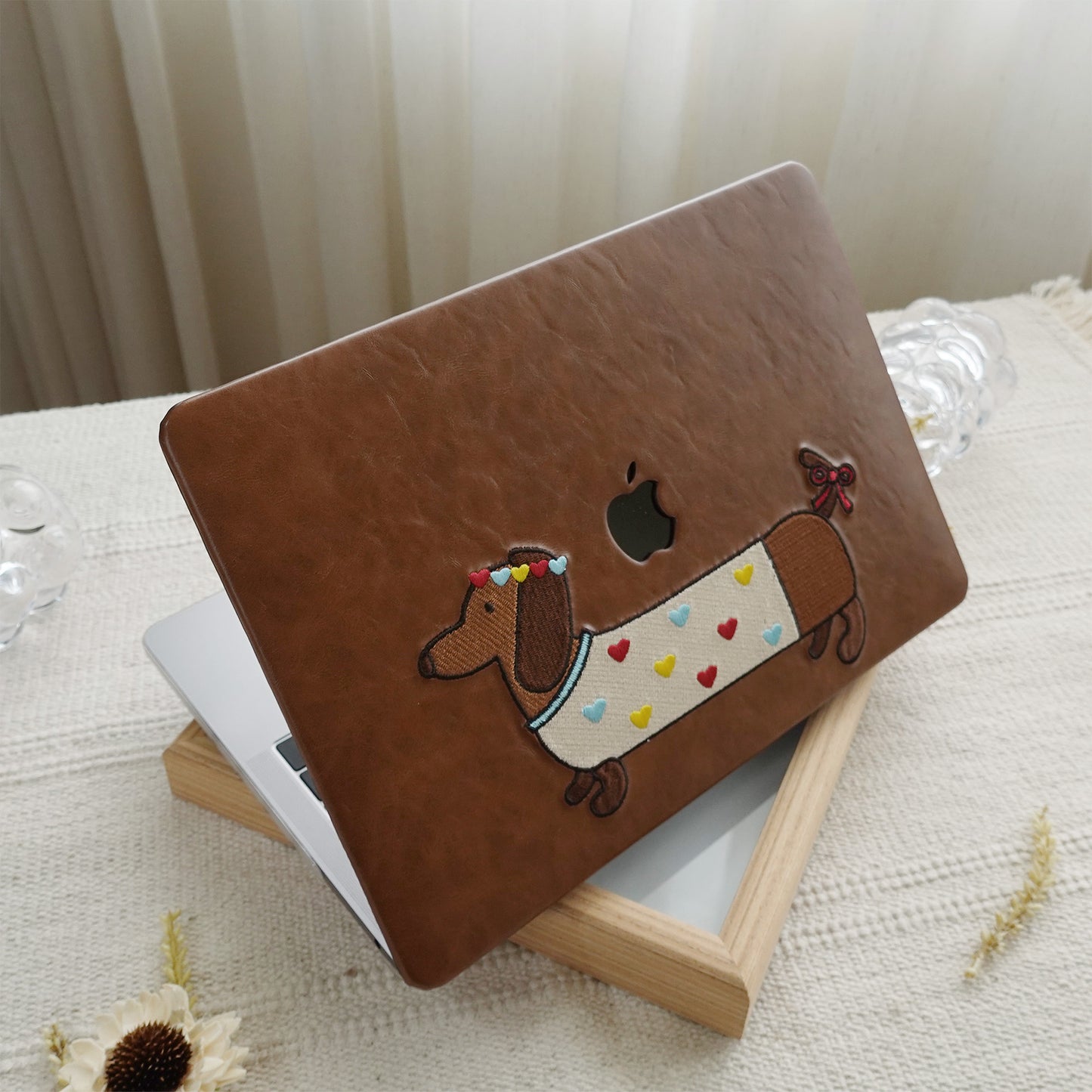 This is us Embroidery Series ♾ Lovely Hearts Dachshund Mac Case