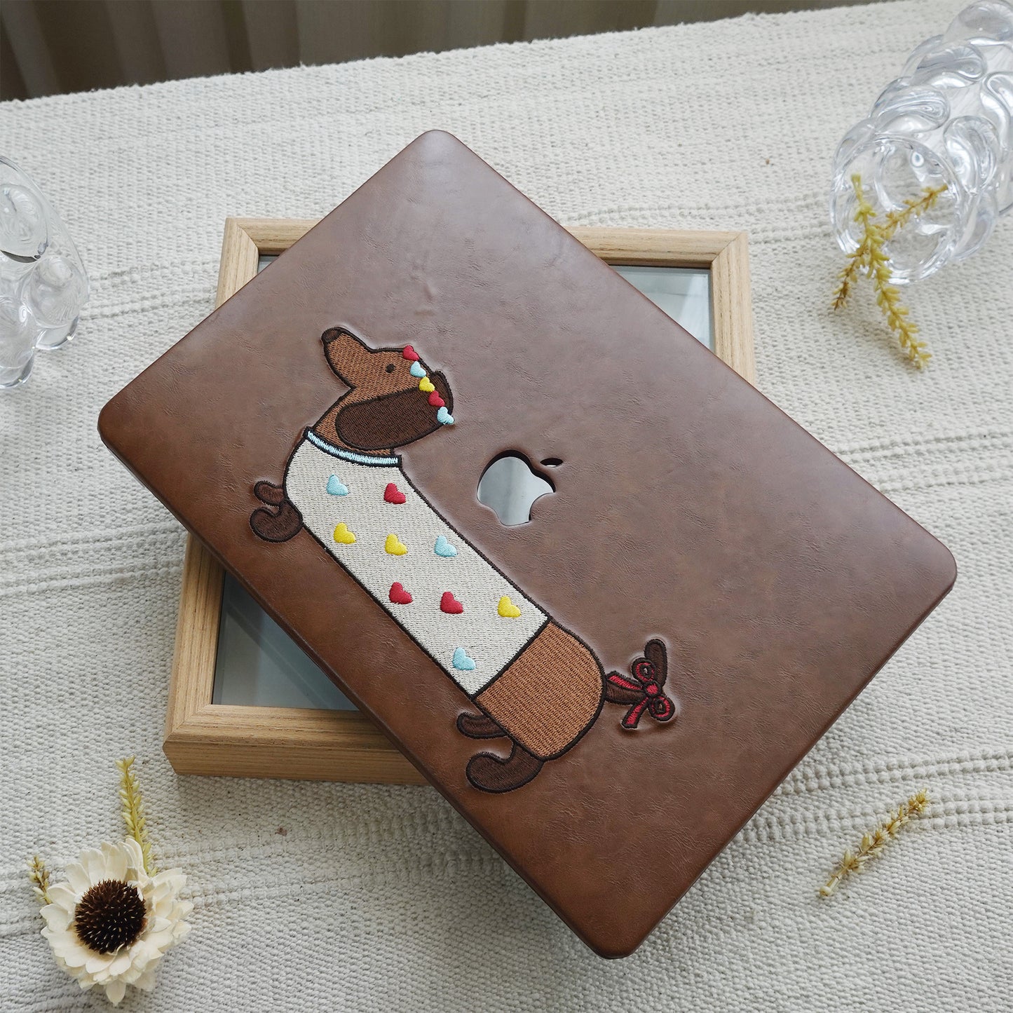 This is us Embroidery Series ♾ Lovely Hearts Dachshund Mac Case