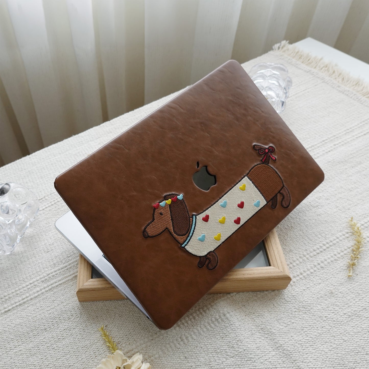 This is us Embroidery Series ♾ Lovely Hearts Dachshund Mac Case