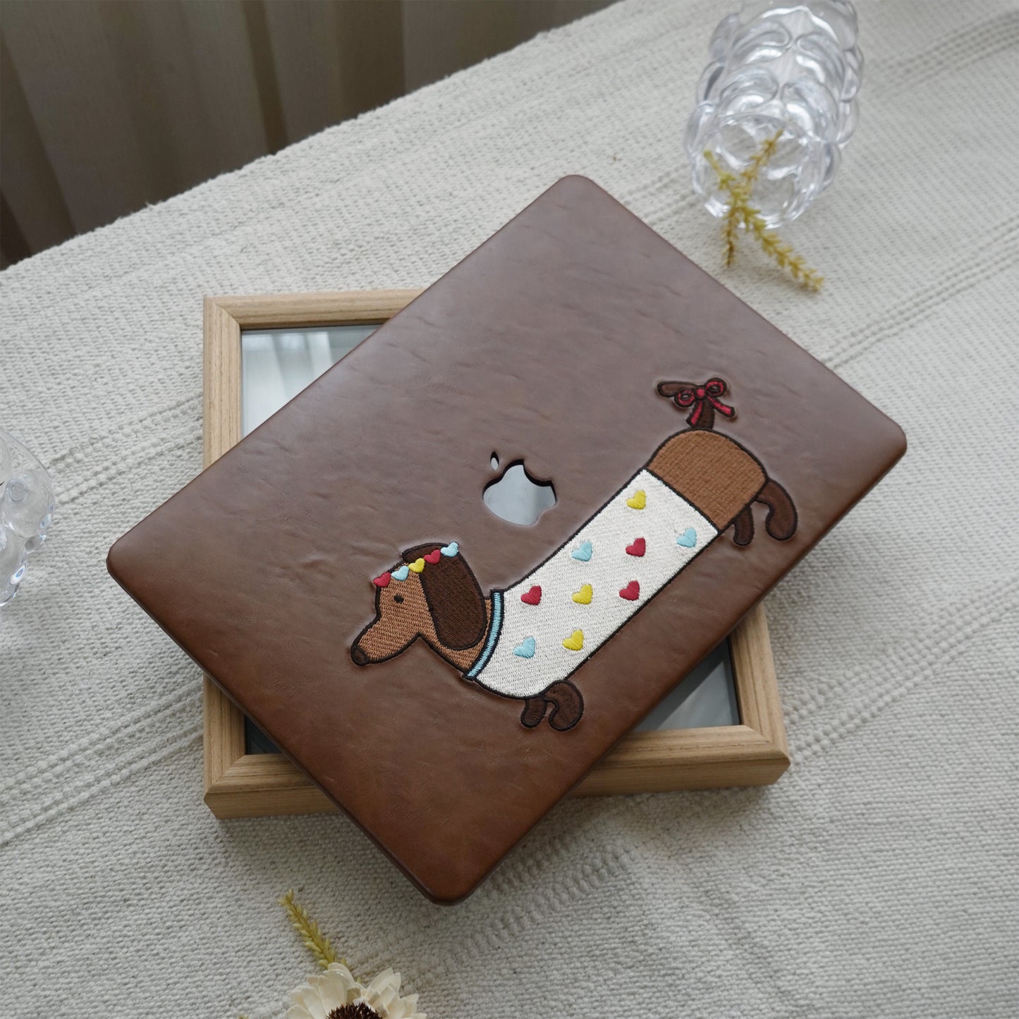 This is us Embroidery Series ♾ Lovely Hearts Dachshund Mac Case
