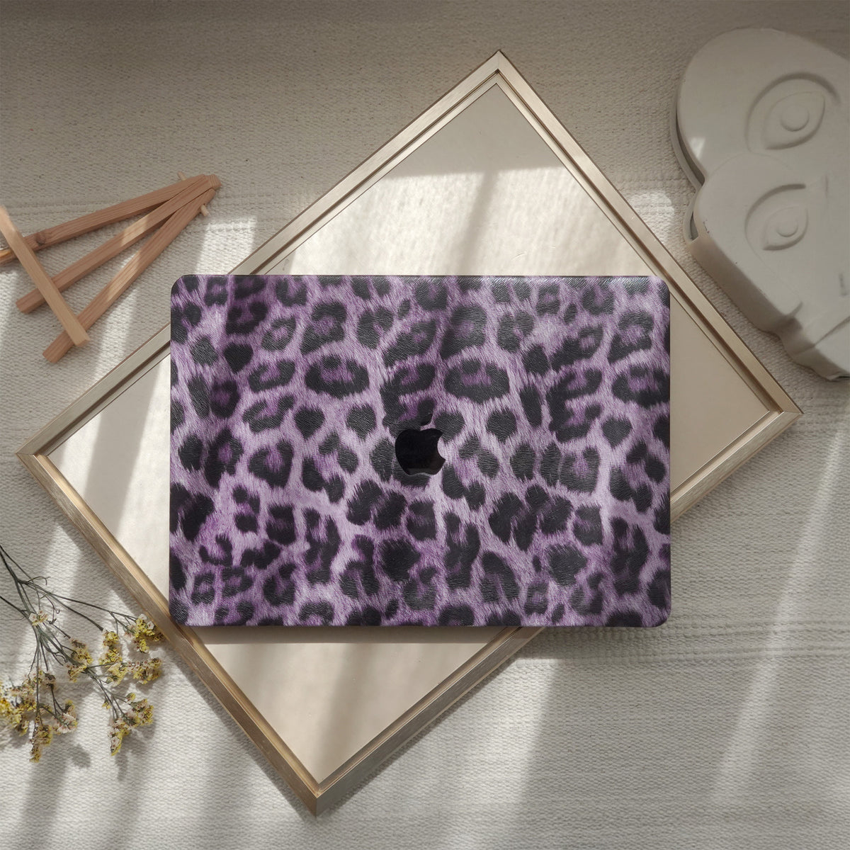 Purple Leopard ♾ Textured Leather MacBook Case