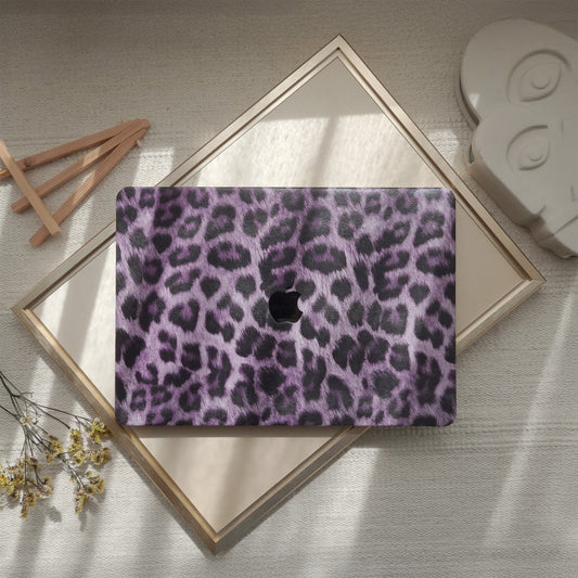 Purple Leopard ♾ Textured Leather MacBook Case