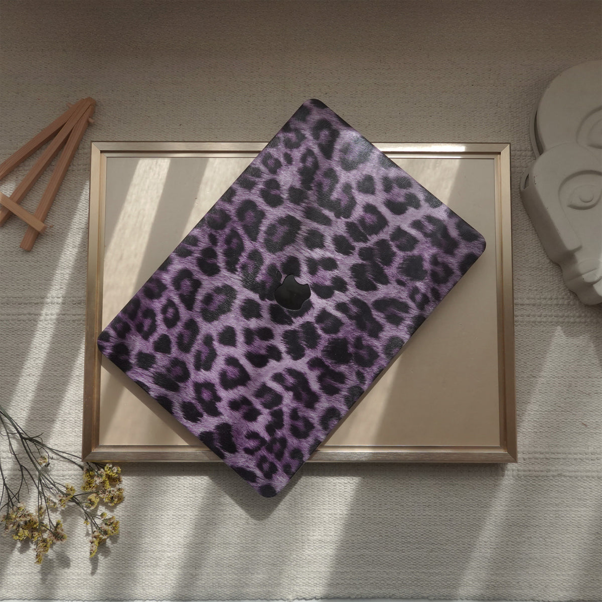 Purple Leopard ♾ Textured Leather MacBook Case