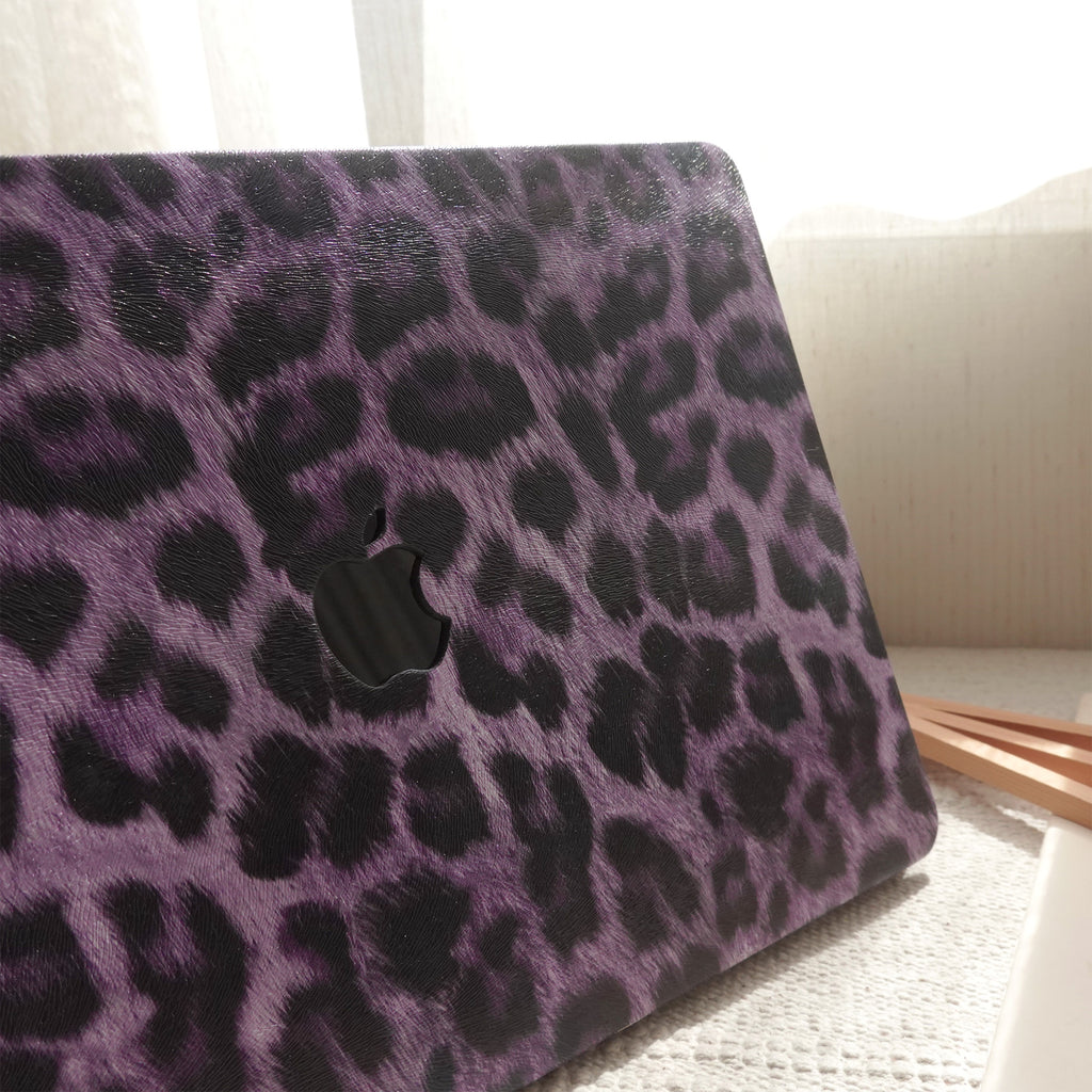Purple Leopard ♾ Textured Leather MacBook Case