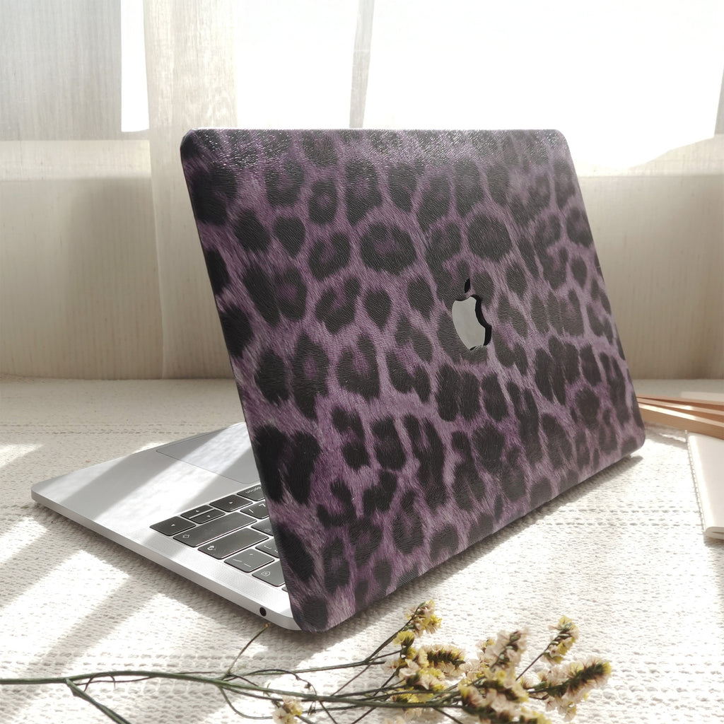 Purple Leopard ♾ Textured Leather MacBook Case