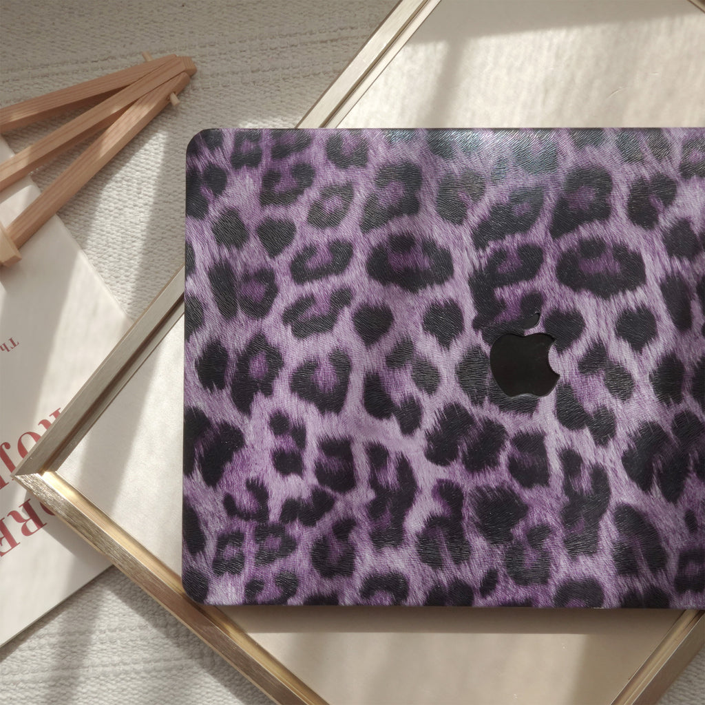 Purple Leopard ♾ Textured Leather MacBook Case