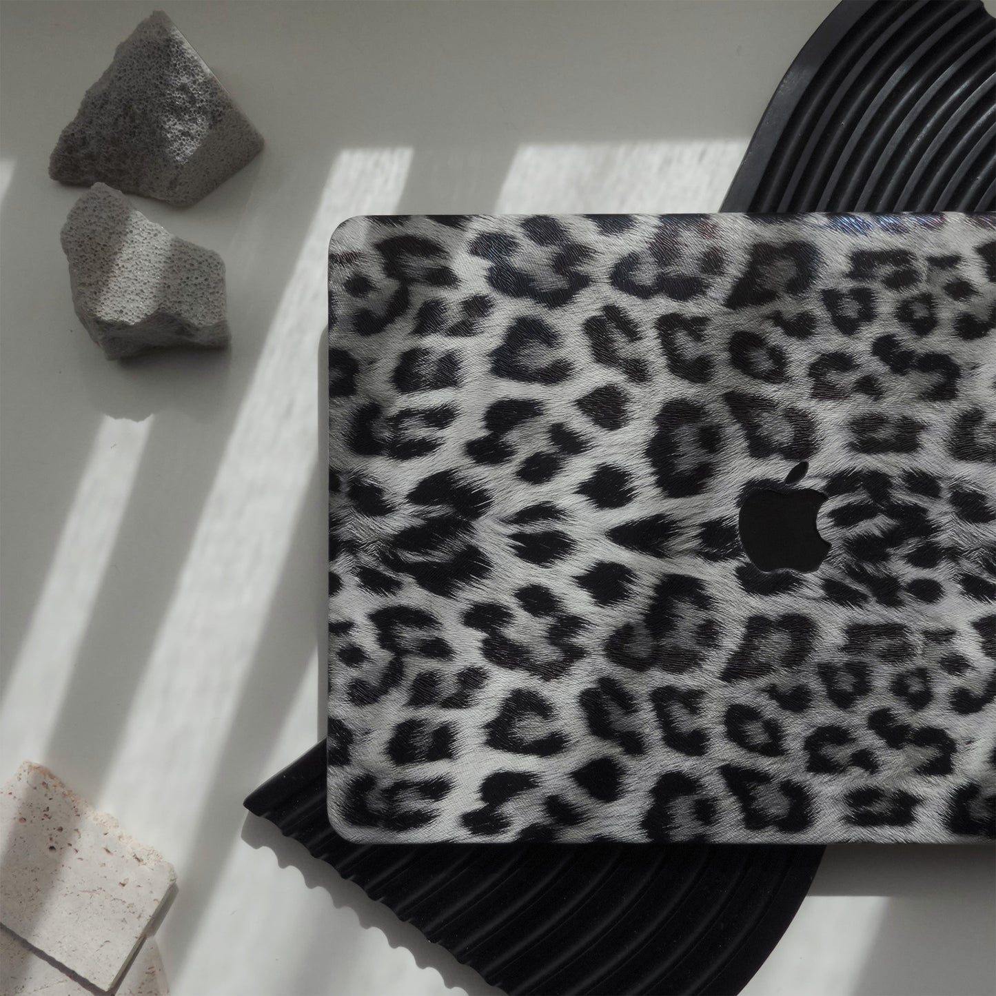 Black Leopard ♾ Textured Leather MacBook Case