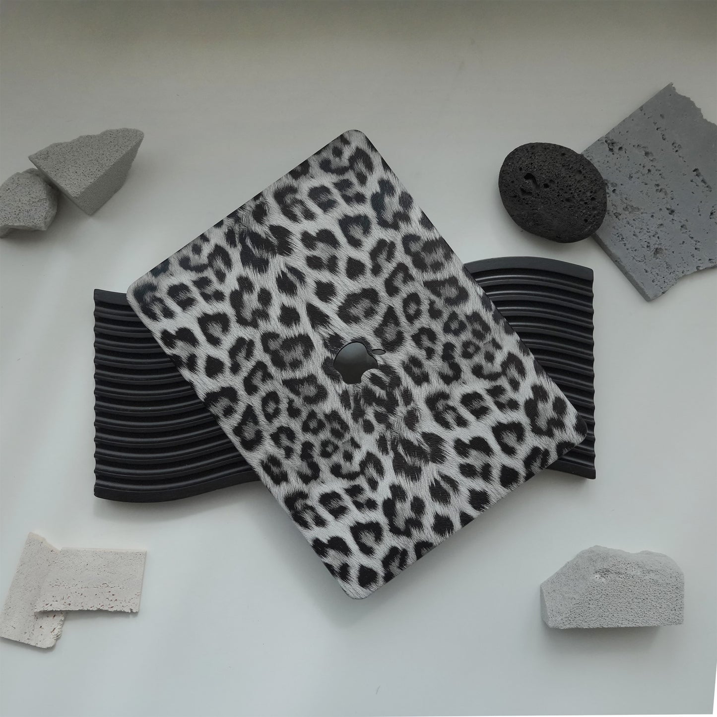 Black Leopard ♾ Textured Leather MacBook Case