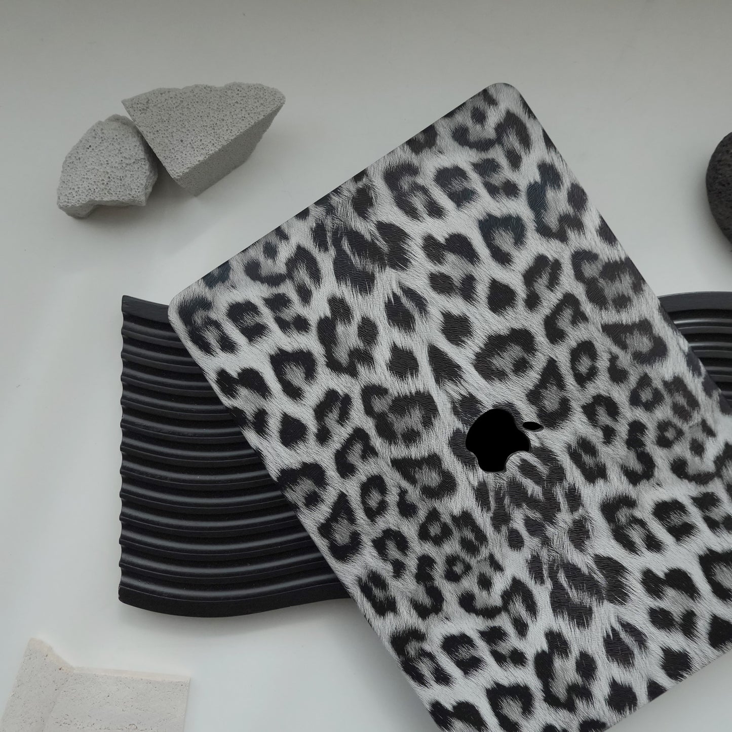 Black Leopard ♾ Textured Leather MacBook Case