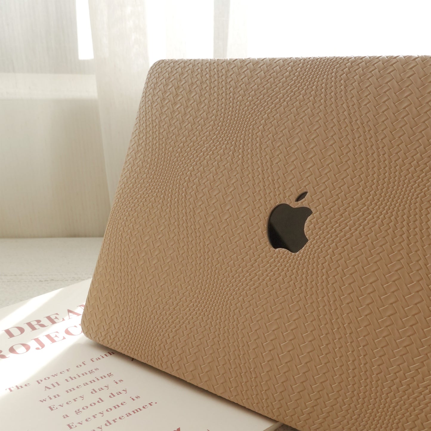 Leather Series ♾ Brown Woven Curved Pattern MacBook Case