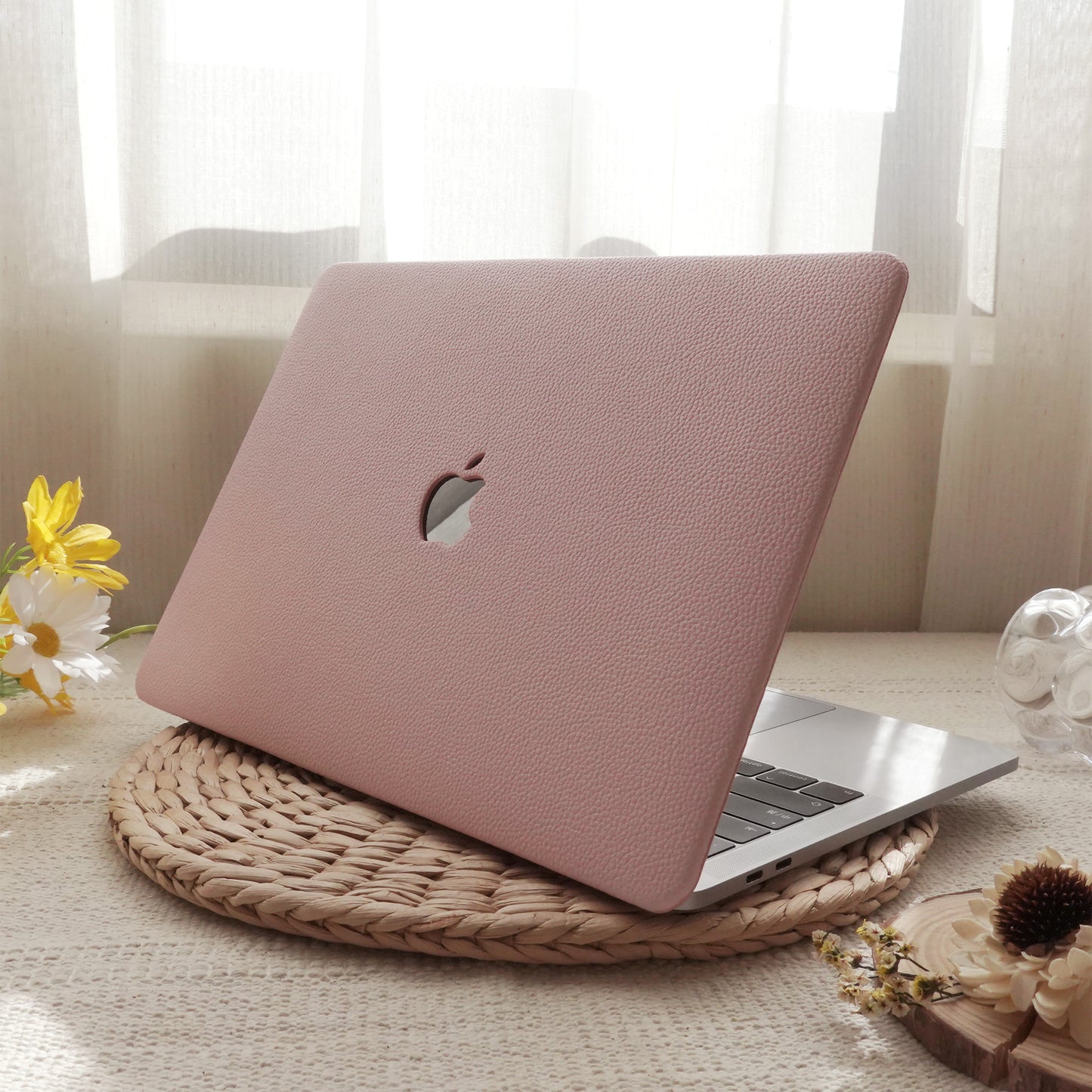 Cherry Blossom Lychee Grain Macbook Case