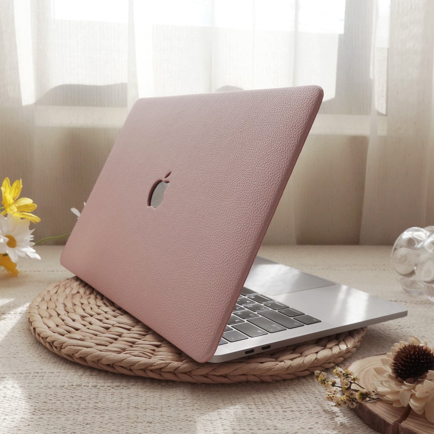 Cherry Blossom Lychee Grain Macbook Case