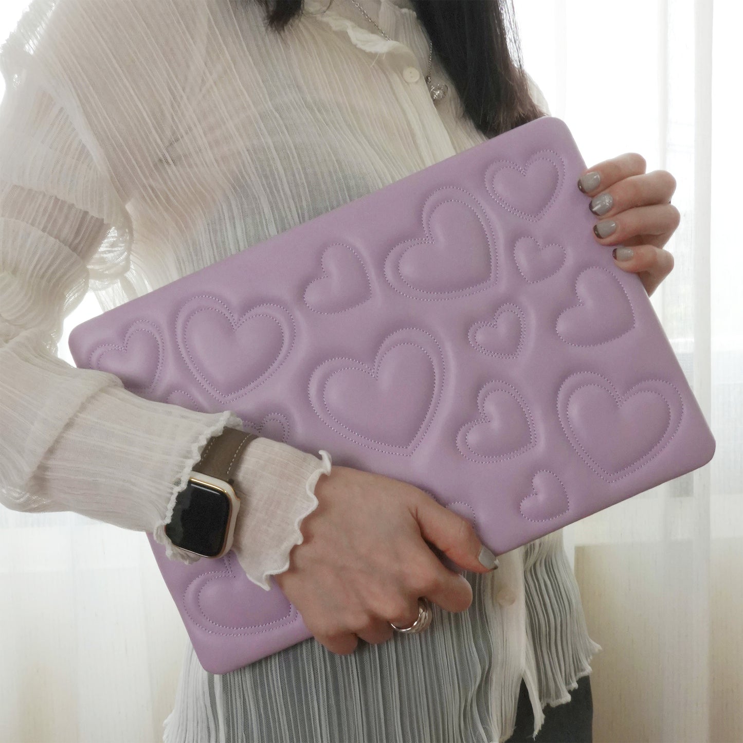 Puffy Heart Lilac ♾ Textured MacBook Case