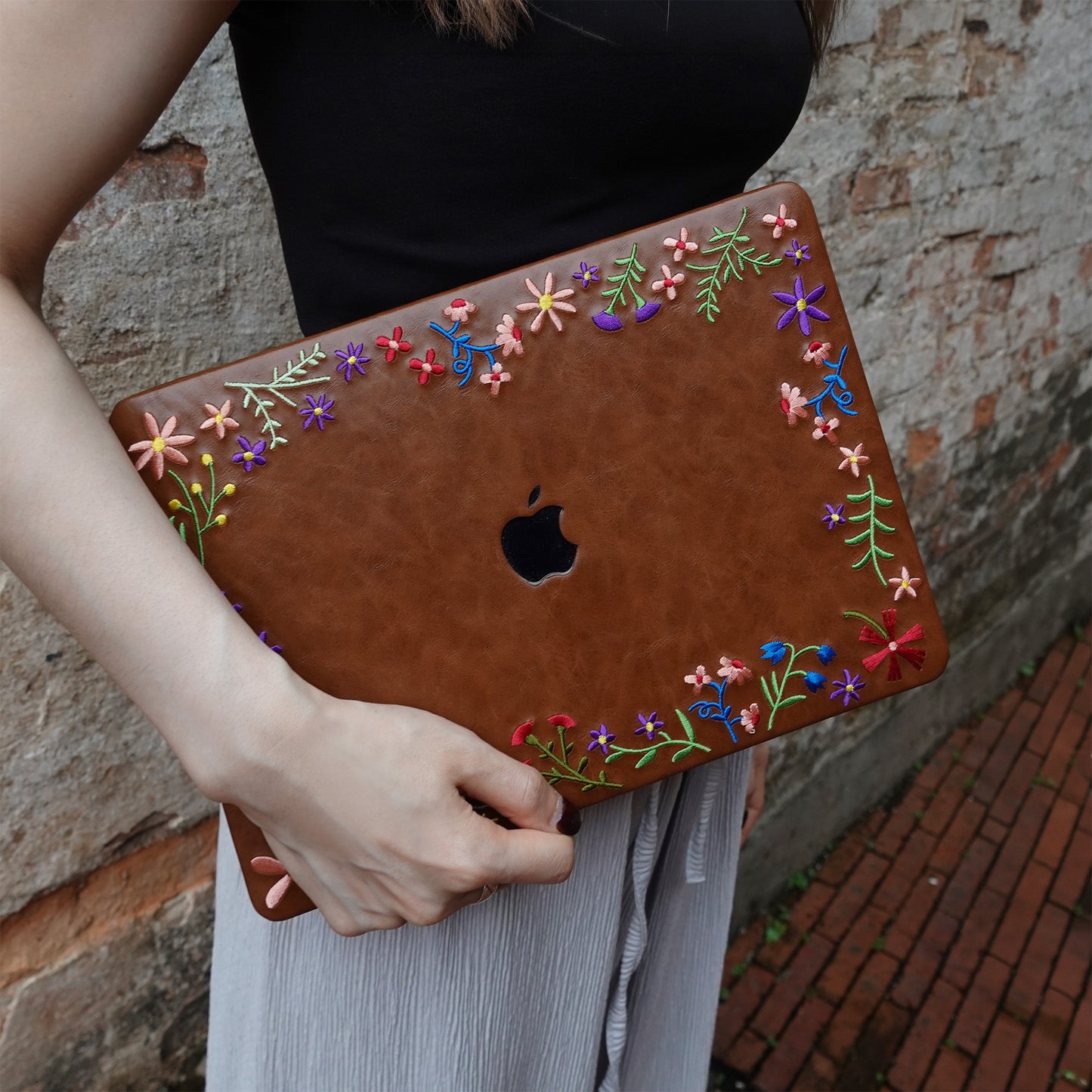 This Is Us Embroidery Series ♾ Mocha Garden Floral MacBook Case