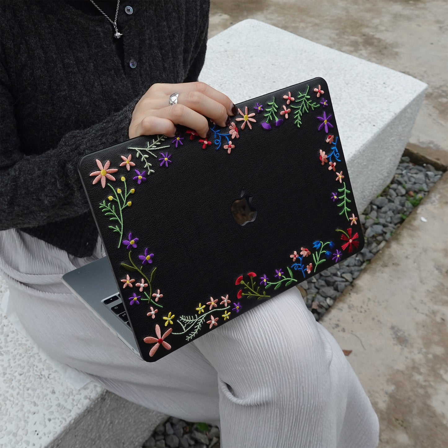 This Is Us ∞ Embroidered Serenity Jet Black Mac Case