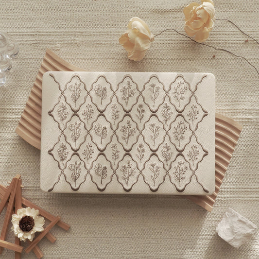 Embossed Flora Dark Brown MacBook Case