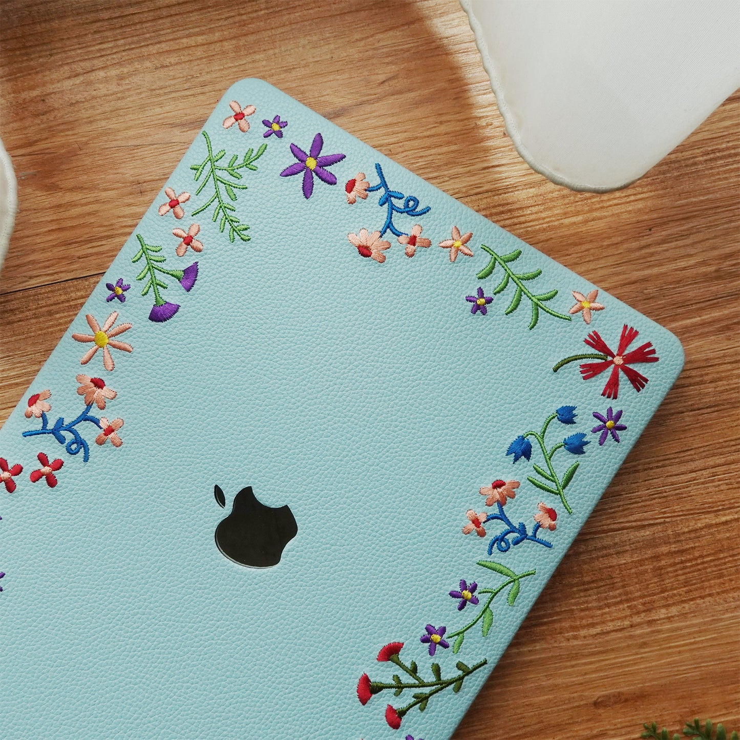This Is Us Embroidery Series ♾ Sky Blue Flourishing Floral MacBook Case
