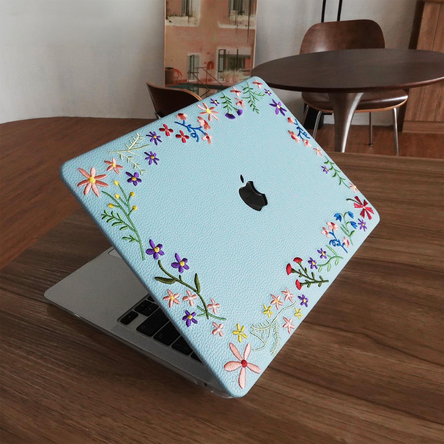 This Is Us Embroidery Series ♾ Sky Blue Flourishing Floral MacBook Case