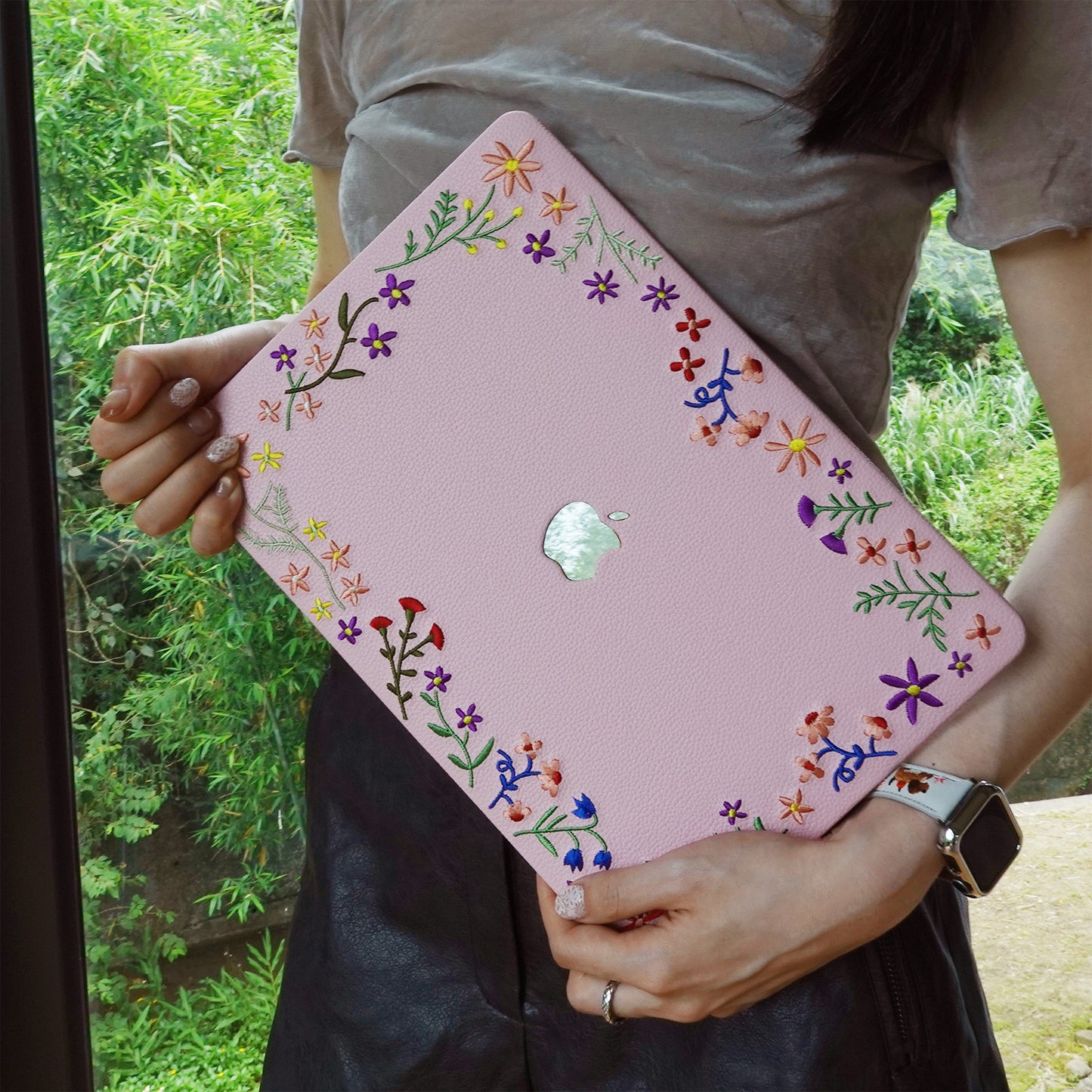 This Is Us  Embroidered ∞ Begonia Pink Serenity Mac Case