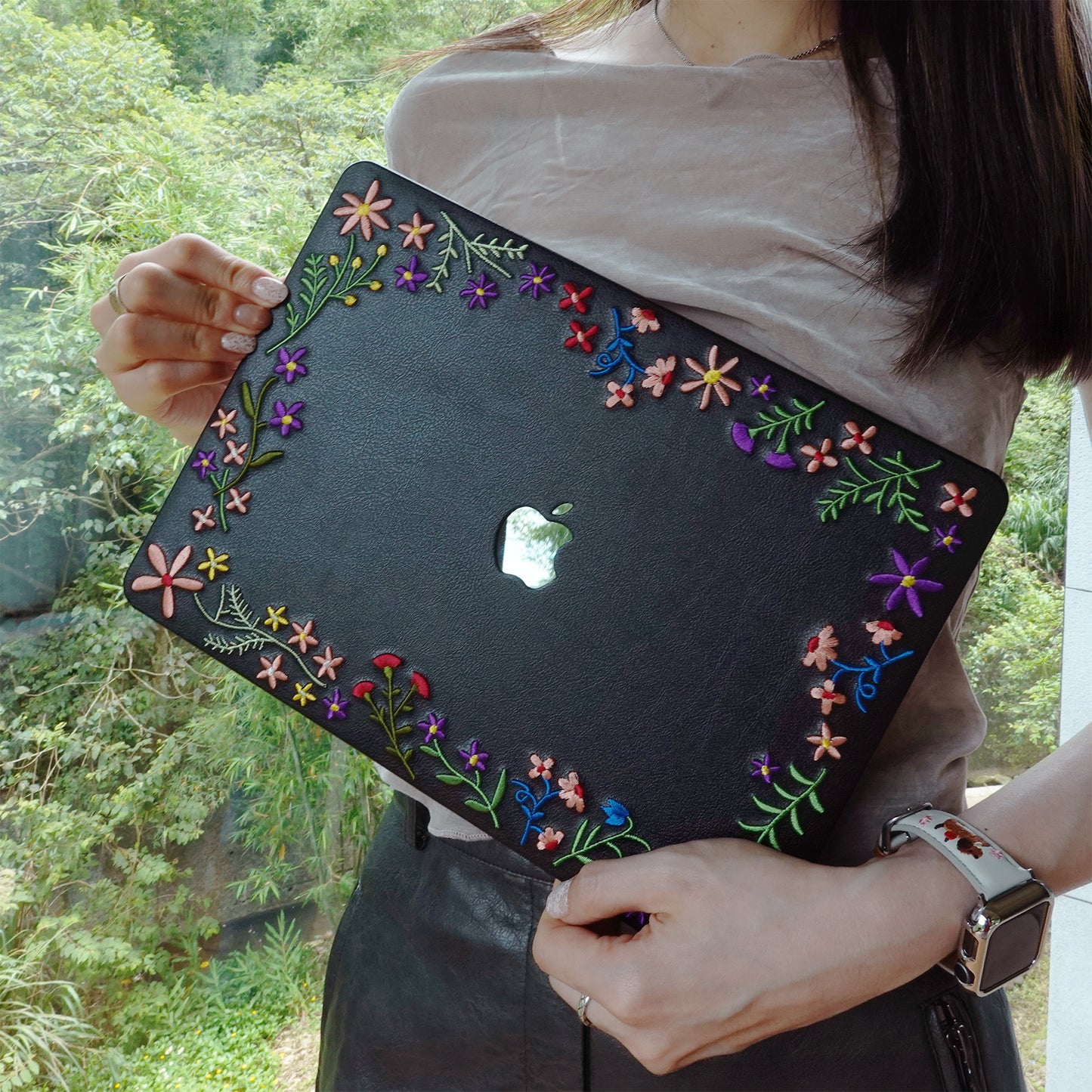 This Is Us ∞ Embroidered Serenity Jet Black Mac Case