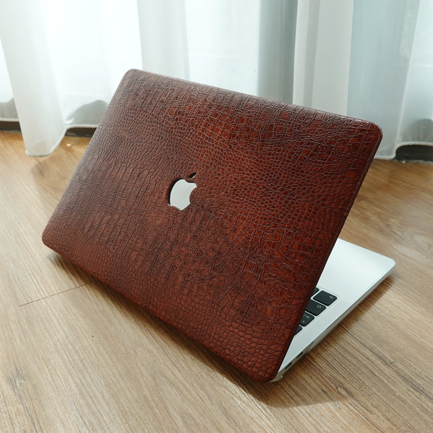 Leather Series ♾ Dark Rad Crocodile Leather MacBook Case
